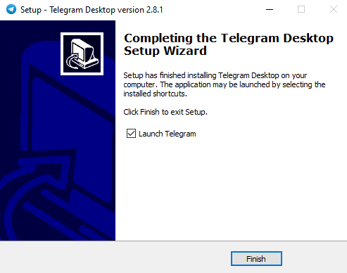 Instalasi telegram desktop selesai