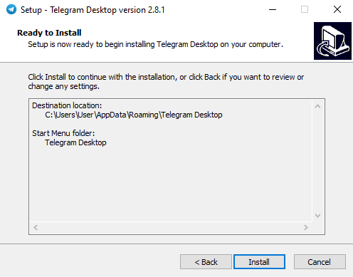 Install telegram desktop
