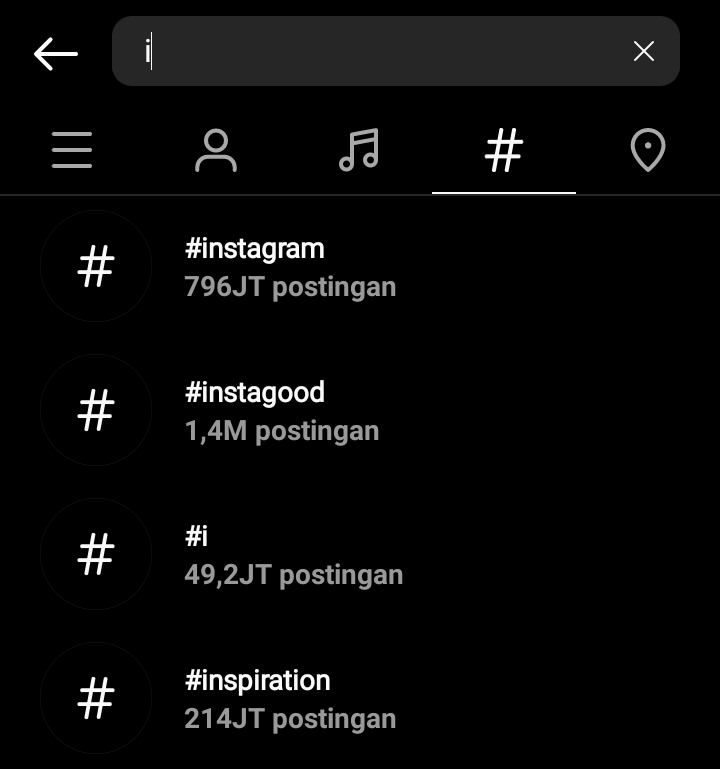 Hashtag instagram