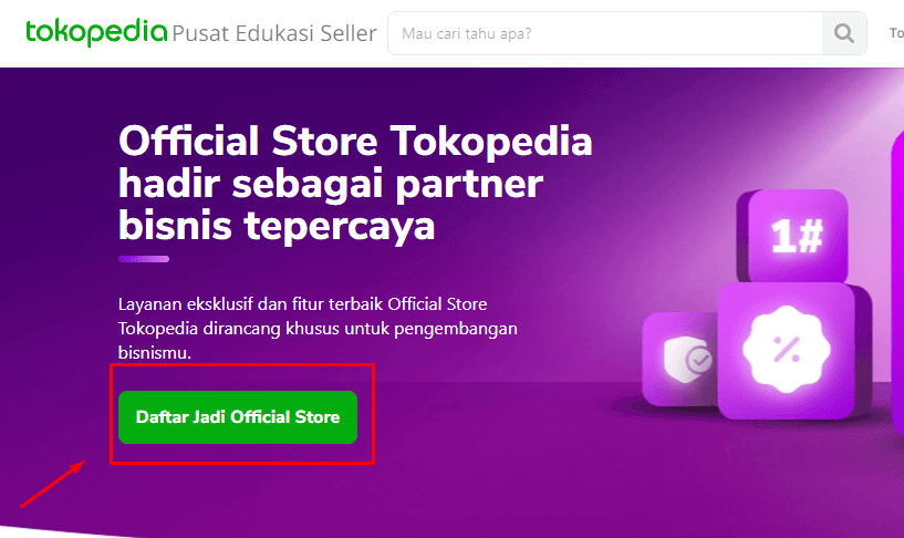 Website official store tokopedia