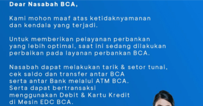 M-banking bca eror, transaksi bisa lewat mesin atm & edc bca