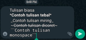 Cara membuat tulisan tebal di whatsapp