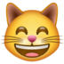 Grinning cat with smiling eyes