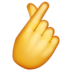 Hand with index finger and thumb crossed