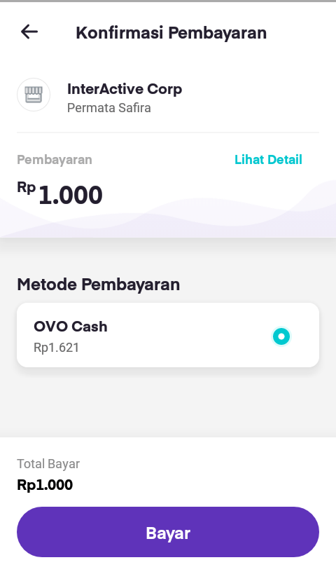 Metode pembayaran ovo cash untuk transfer