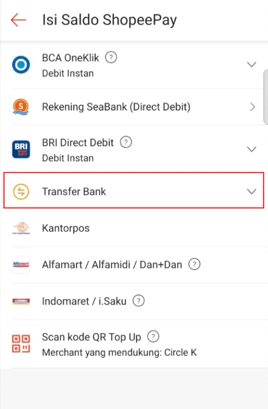 Cara melihat nomor shopeepay sendiri - transfer bank
