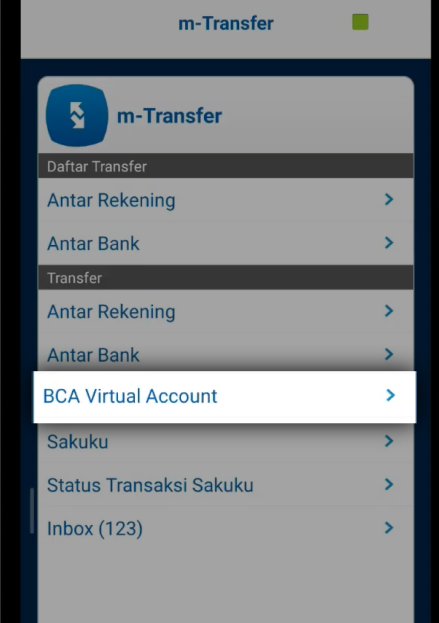 Cara isi ovo lewat m-banking bca - bca virtual account