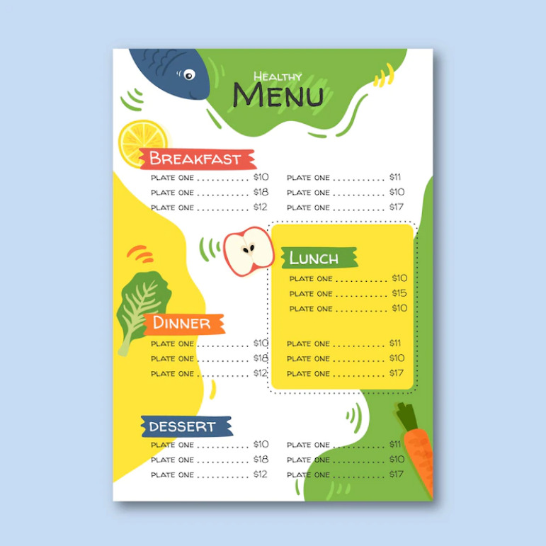 Contoh desain menu - restoran keluarga
