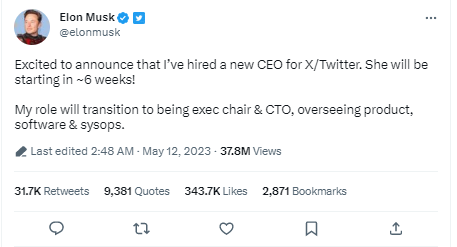 Elon musk resign dari twitter