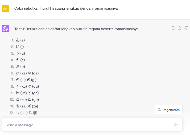 Contoh prompt chatgpt untuk belajar bahasa jepang