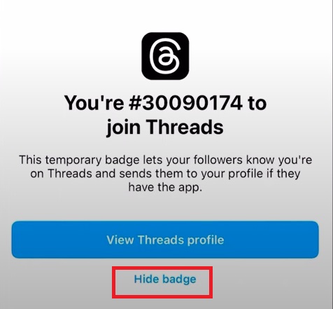 Langkah 2 cara menghilangkan badge threads di profil instagram