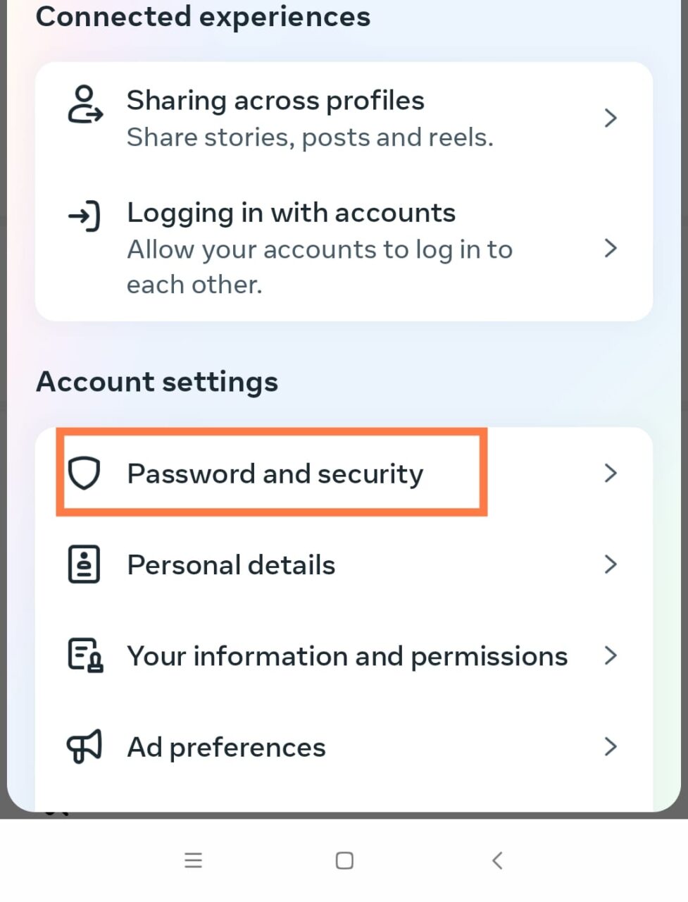 Cara mengganti password ig lewat facebook