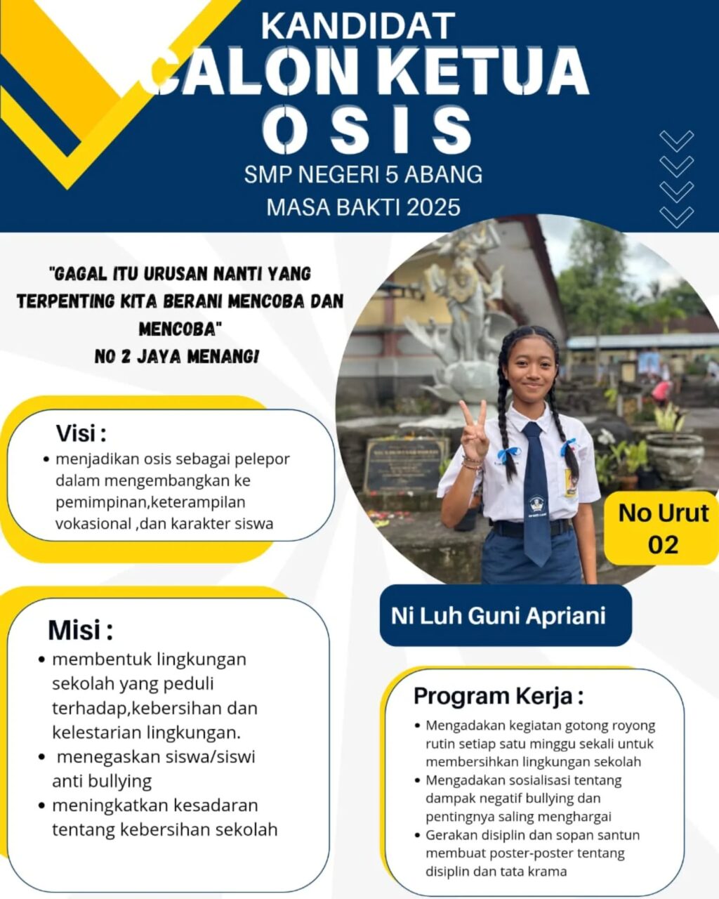 Kata-kata kampanye ketua osis nomor urut 2