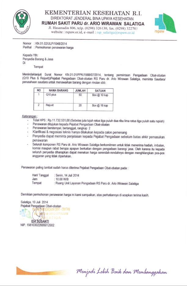 Surat penawaran barang